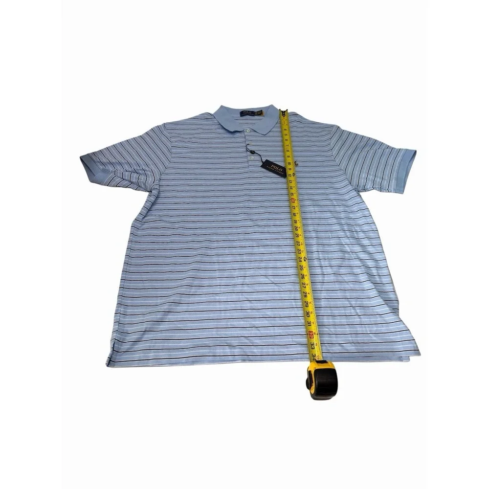 Polo Ralph Lauren Men's Polo 100 Cotton Blue Stripes  Size 2XLT NWT